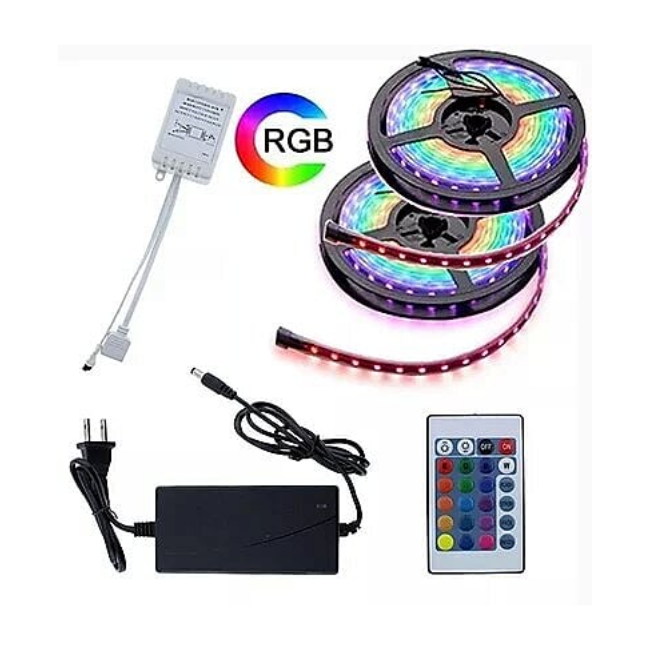 Tira Led RGB 5050 Para Exterior O Interior 5 Metros Eliminador Y Control 60L