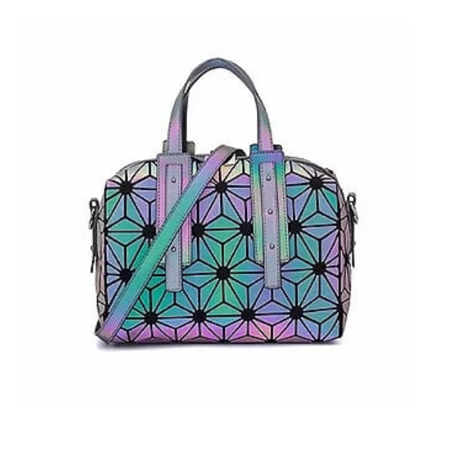 Bolsos Mujer Tornasol Geométirca Luminoso Fluorescente