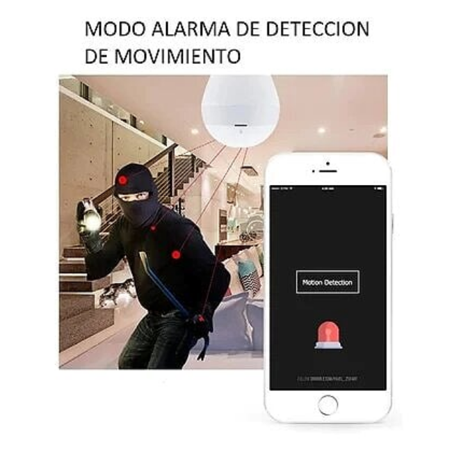 Cámaras IP Inalámbricas Tipo Foco 360º Micrófono Y Bocina Para Escuchar y Hablar