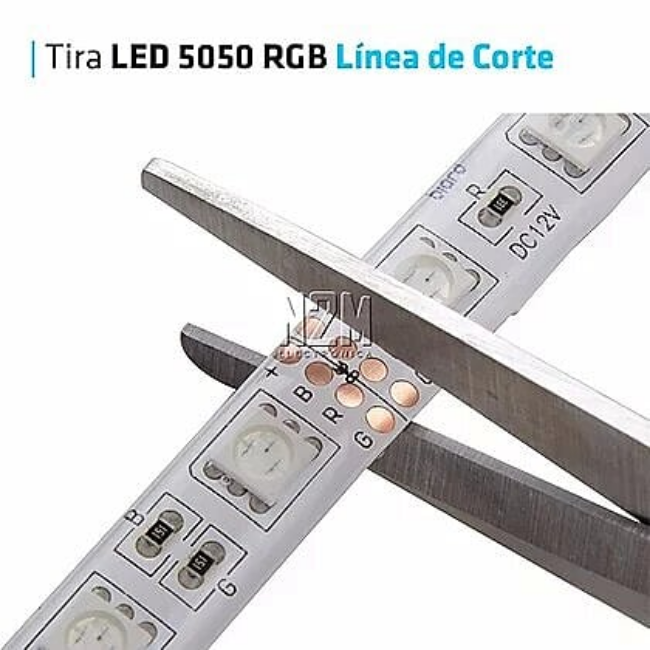 Tira Led RGB 5050 Para Exterior O Interior 10 Metros Eliminador Y Control 60L