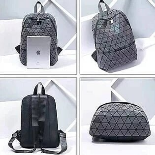 Mochila Tornasol Geom trica Luminosa Unisex Escolar Vers til