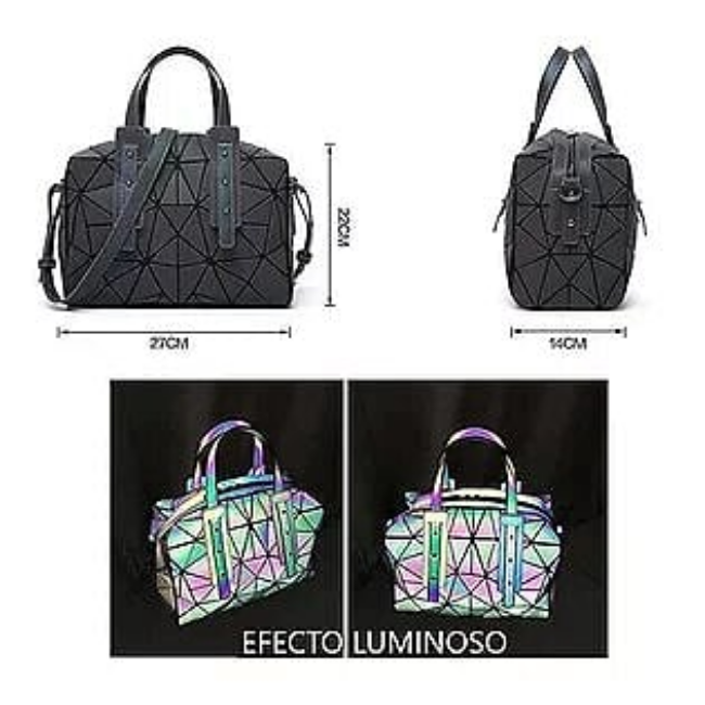 Bolsos Mujer Tornasol Geométrica Luminoso Fluorescente