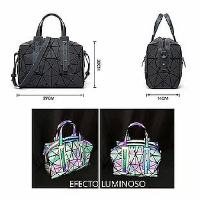 Bolsos Mujer Tornasol Geométirca Luminoso Fluorescente